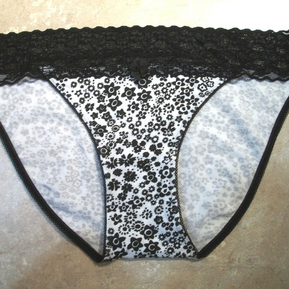 BP Undercover Black & White Floral Bikini Panty